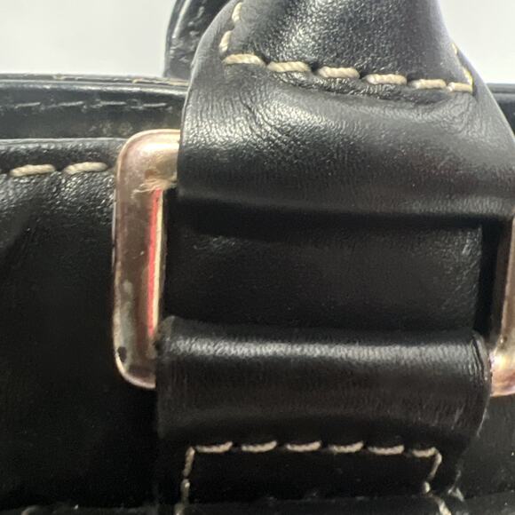 Michael Kors Womens Black Leather Satchel Bag Purse Handbag - Picture 4 of 16